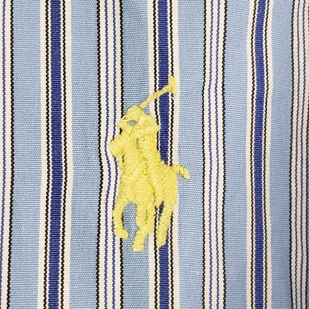 Polo Ralph Lauren Shirt Oxford Mens Size XL Stripe Button Down Long Sleeve Blue